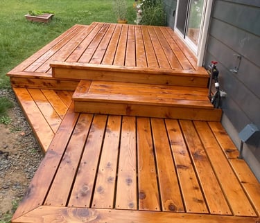 furnished stained wooden stairs
