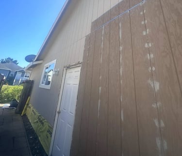 house with repaired siding