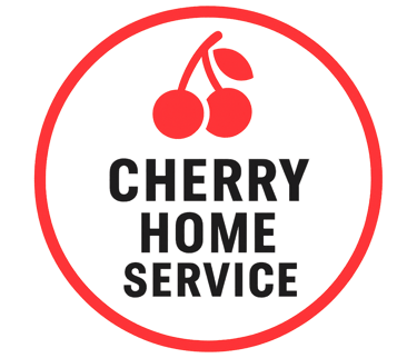 Cherry Home Service logo – red cherry emblem with bold black text representing trusted handyman and