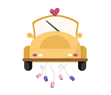 Une voiture de mariés 