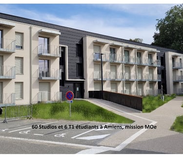 plandarchi Arras - 60 Stu­dios et 6 T1 étu­diants à Amiens, mis­sion MOe