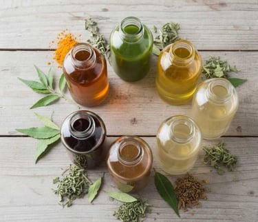 “Top cap view of herbal liquid extract”