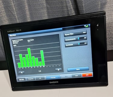 a garmin 7612 with new front panel for touch screen repair