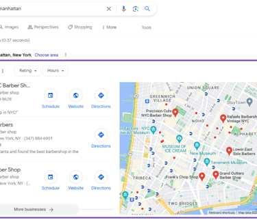Small business location on google map