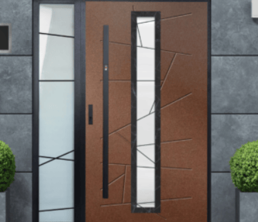 a modern front door with a modern design