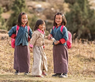 Bhutanese-kindergartens-donned-in-traditional-costumes-for-schooling
