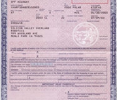 Auto Title State of California