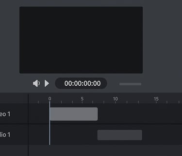 Screenshot of a simple timeline video editor interface
