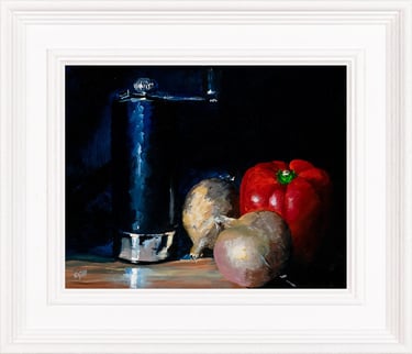 kitchen original oil by Chris Gill