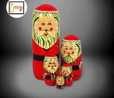 wood toys from India - Santa Claus
