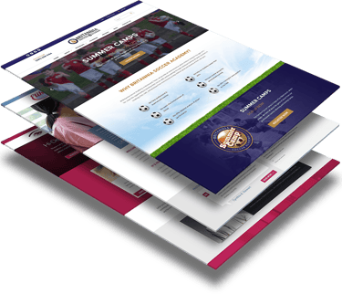 una pila de tres tipos diferentes de páginas web