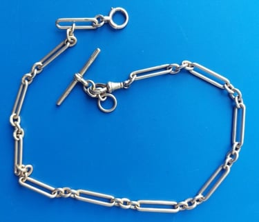 18ct gold watch chain with stamps to each link