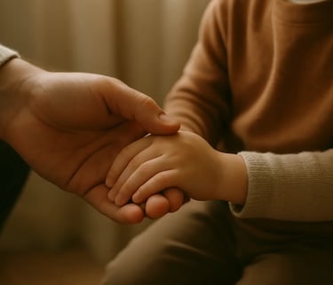 Hand-holding showing care and security