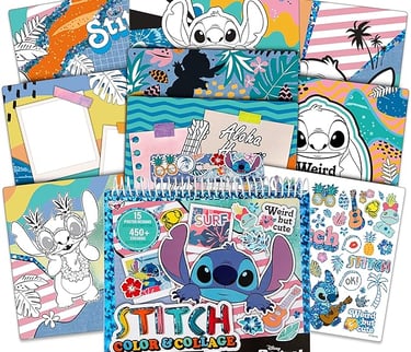 Stitch Color & Collage Birthday Activity Set