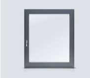 a window with a glass door and a white wall