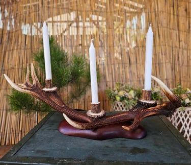 Antler candle holder