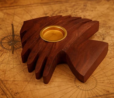 a wooden candle holder