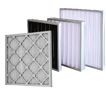 a set of three different types of air filters