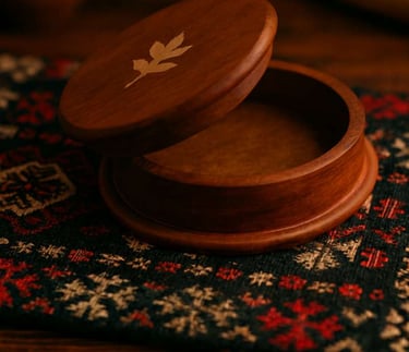 a wooden saffron or mini ornament box 