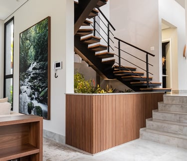 a staircase leading to a staircase in a home