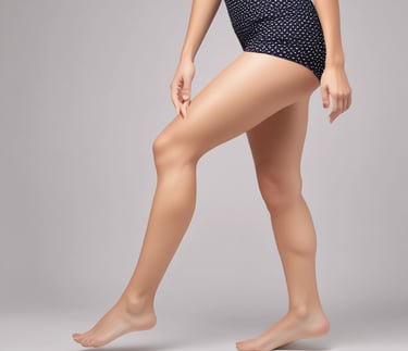 Close-up of a client’s smooth skin after laser hair removal session at mn elegance beaute.