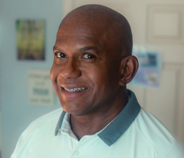 a man with a smile on his face