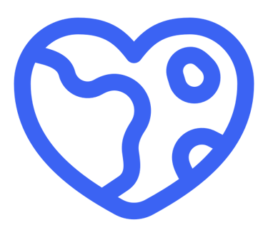 heart globe icon