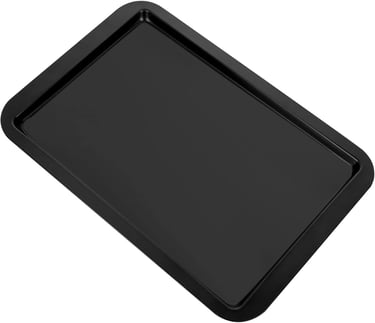 a black tray with a black tray and a white background