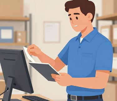 a man riding a skateboard down a street next to tall buildings