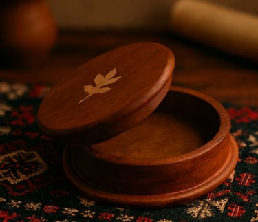 a wooden saffron or mini ornament box 