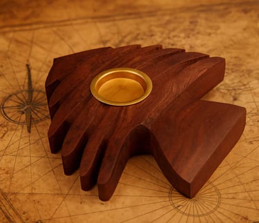 a wooden candle holder