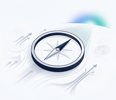 Compass symbolizing strategic marketing direction and business growth.