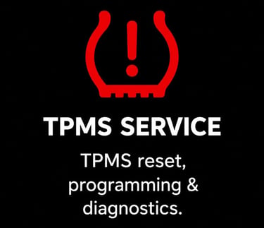 TPMS reset, programming, and diagnostics at Fast Tire Shop Bell Gardens. Professional tire pressure 