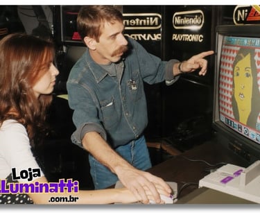 Caricatura no Mario Paint: lembrança da visita.