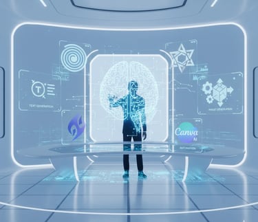 individual using gen Ai , canva