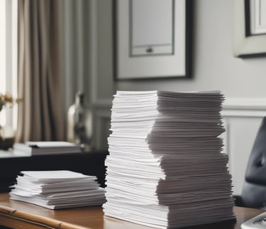 A close-up of legal documents and a gavel on a wooden desk.