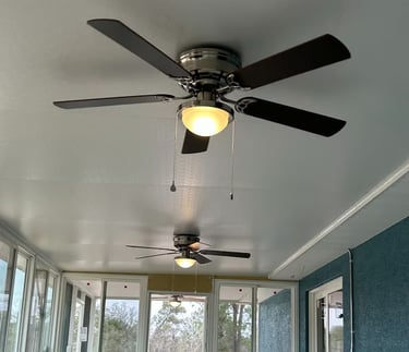 Outdoor patio ceiling fan installation