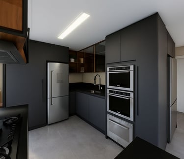 Cozinha em cinza