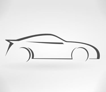 "Illustration minimaliste d’une voiture de sport stylisée en noir sur fond clair