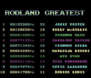 C64 Rodland High Scores
