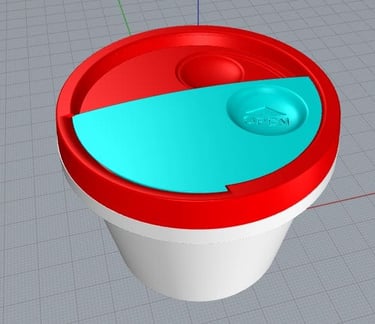 3D model showing optimized geometry for injection molding, designed by Koorosh Shojaei