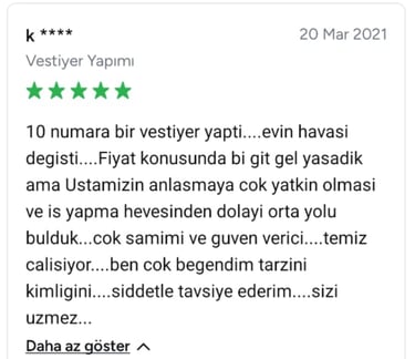 K isimli müşterinin fiyat ve kalite konusunda evaloftu tavsiye ettiği görsel