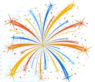 a fireworks with colorful fireworks in the background