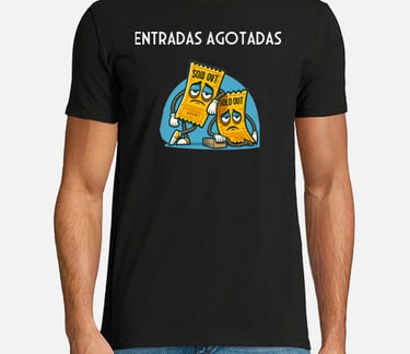 a man in a black shirt with a sign that says entradas agota