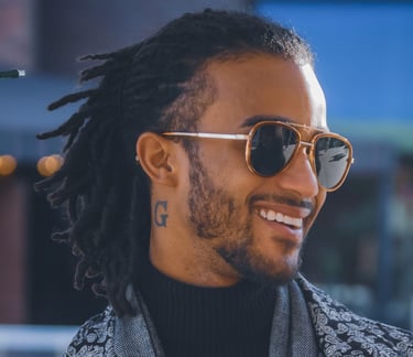 Man wearing prescription sunglasses