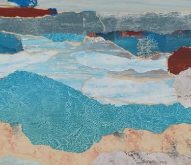 Sail away With Me, 30 x 30 cm, collage using acrylic on paper, £75