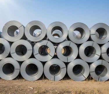 “Bulk export of Cold Rolled Steel Coils – strapped & palletized for shipping”