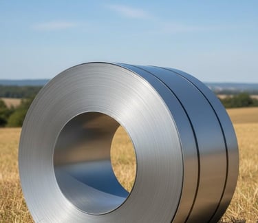 “Close-up texture view of Cold Rolled Steel Coil – fine finish, low tolerance”
