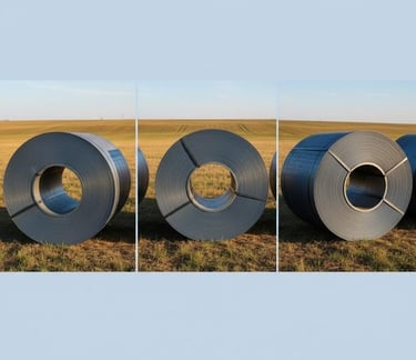 Top view of Hot Rolled Carbon Steel Coil with uniform winding