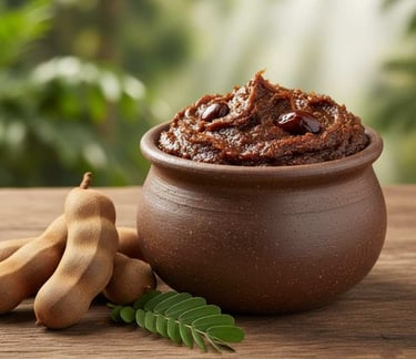 “Close-up of smooth Tamarind Paste texture – rich, natural, preservative-free product”